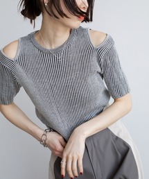 サイドカットプレーティングリブニット