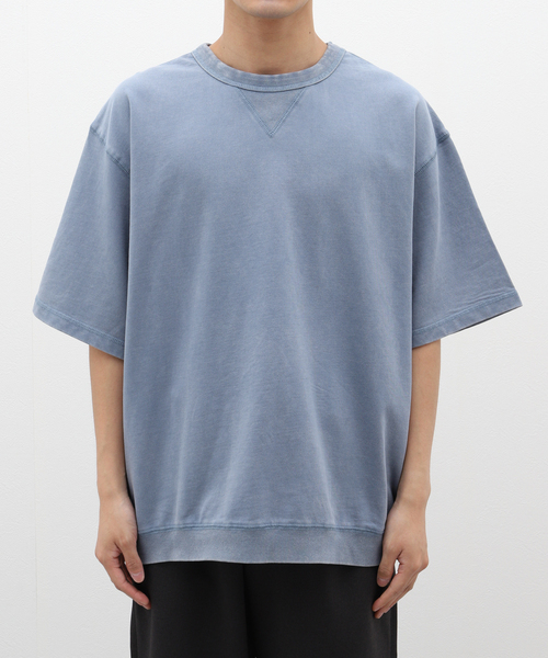 JOURNAL STANDARD relume（ジャーナルスタンダード　レリューム）の「ヴィンテージピグメント ライトスウェット Tシャツ（Tシャツ/カットソー・メンズ・ブラック/イエロー/ブルー/グリーン/ベージュ系その他/ブルー系その他・MEDIUM/LARGE）」の5枚目の写真