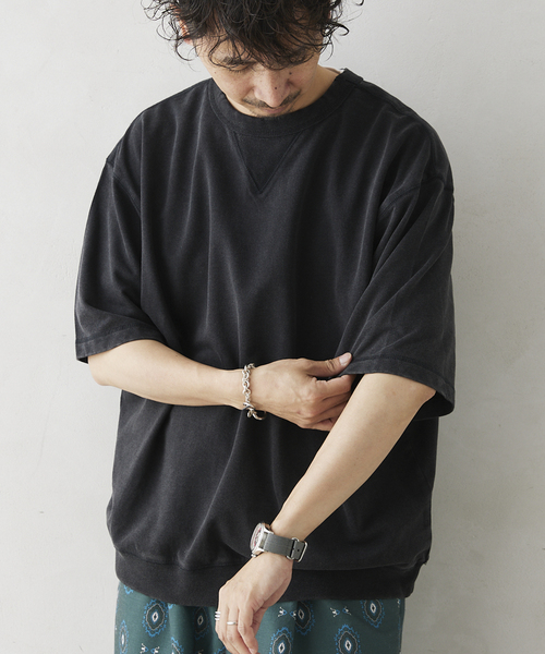 JOURNAL STANDARD relume（ジャーナルスタンダード　レリューム）の「ヴィンテージピグメント ライトスウェット Tシャツ（Tシャツ/カットソー・メンズ・ブラック/イエロー/ブルー/グリーン/ベージュ系その他/ブルー系その他・MEDIUM/LARGE）」の15枚目の写真