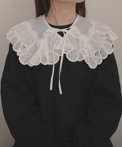 TONE SELECT GOODS（トーンセレクトグッズ）の「【resonance】レースデザイン ガーリー レトロ つけ襟【マルチウェイ】（付け襟・レディース・B/A/E/D/C・FREE）」の5枚目の写真