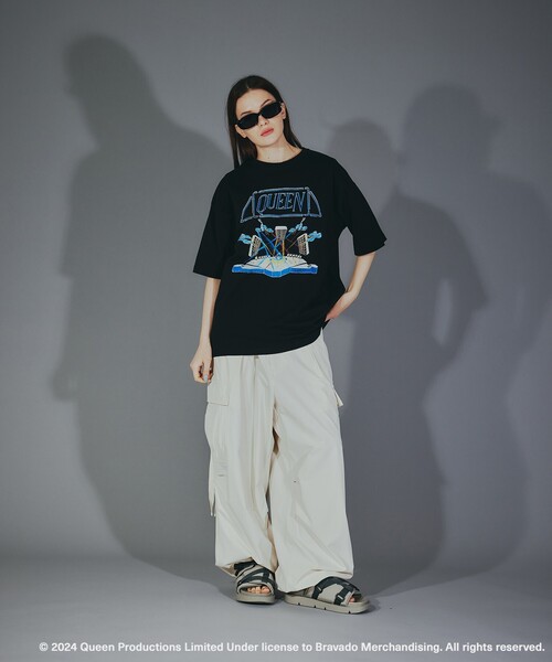 tk.TAKEO KIKUCHI(ティーケータケオキクチ)の「◆【EXCLUSIVE】オーバーサイズ バンドTシャツ(Tシャツ/カットソー・レディース・ホワイト系1/ブラック/ブラック系/ホワイト・03/02)」の19枚目の写真