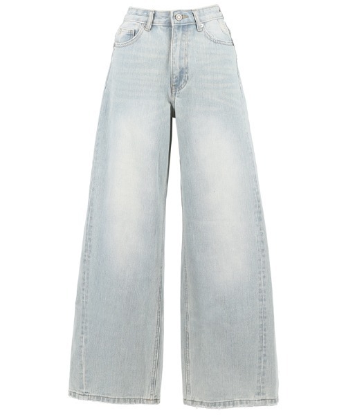 coca(coca)(コカ)の「ハイウォッシュワイドデニム(デニムパンツ・レディース・ブルー・S/M/L)」の9枚目の写真