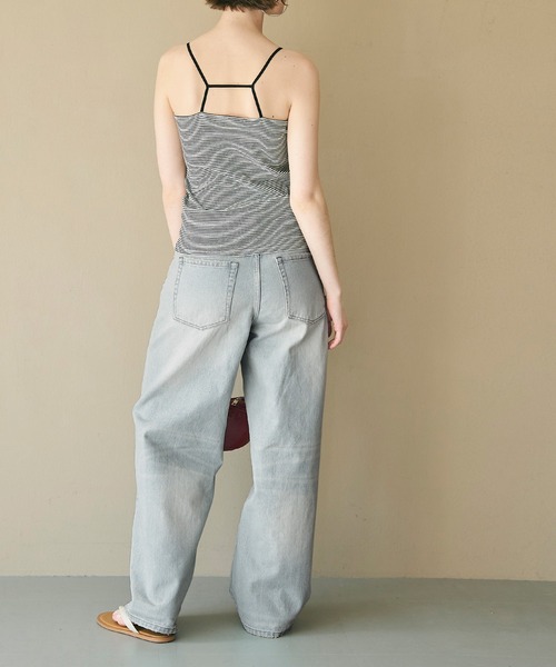 coca(coca)(コカ)の「ハイウォッシュワイドデニム(デニムパンツ・レディース・ブルー・S/M/L)」の6枚目の写真