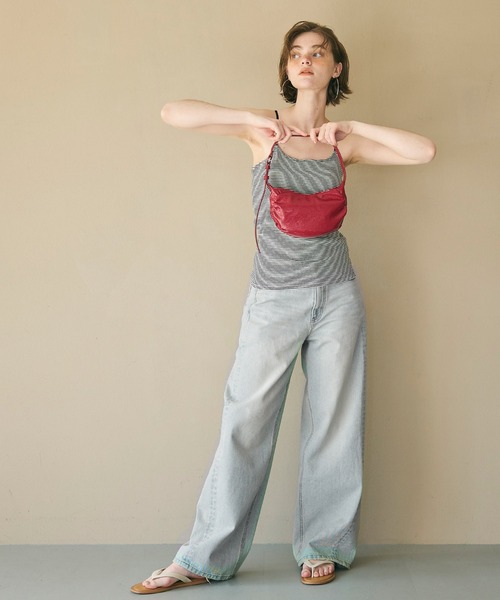 coca(coca)(コカ)の「ハイウォッシュワイドデニム(デニムパンツ・レディース・ブルー・S/M/L)」の4枚目の写真