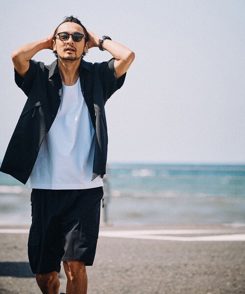 B:MING by BEAMS（ビーミングバイビームス）の「B:MING by BEAMS / ランド アンド ウォーター メッシュ シャツ（セットアップ対応）（シャツ/ブラウス・メンズ・ブラック/ブラウン系その他5・MEDIUM/LARGE/X-LARGE/SMALL）」の3枚目の写真