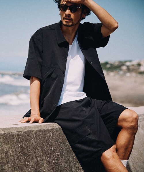 B:MING by BEAMS（ビーミングバイビームス）の「B:MING by BEAMS / ランド アンド ウォーター メッシュ シャツ（セットアップ対応）（シャツ/ブラウス・メンズ・ブラック/ブラウン系その他5・MEDIUM/LARGE/X-LARGE/SMALL）」の4枚目の写真