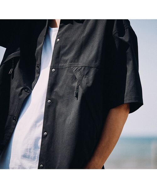 B:MING by BEAMS（ビーミングバイビームス）の「B:MING by BEAMS / ランド アンド ウォーター メッシュ シャツ（セットアップ対応）（シャツ/ブラウス・メンズ・ブラック/ブラウン系その他5・MEDIUM/LARGE/X-LARGE/SMALL）」の5枚目の写真