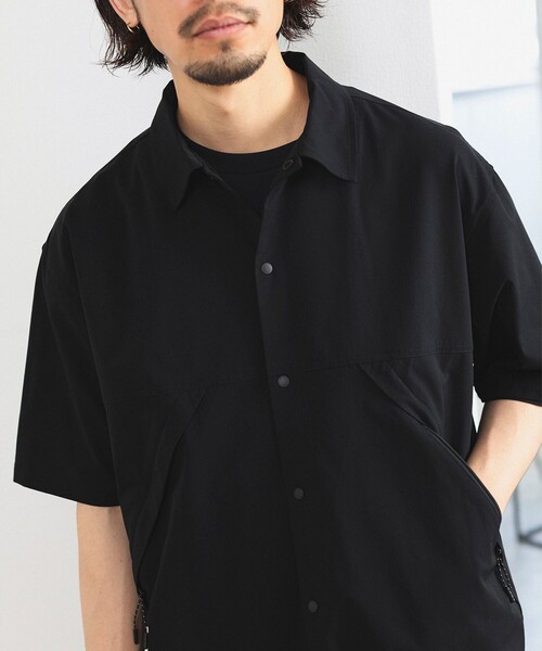 B:MING by BEAMS（ビーミングバイビームス）の「B:MING by BEAMS / ランド アンド ウォーター メッシュ シャツ（セットアップ対応）（シャツ/ブラウス・メンズ・ブラック/ブラウン系その他5・MEDIUM/LARGE/X-LARGE/SMALL）」の9枚目の写真