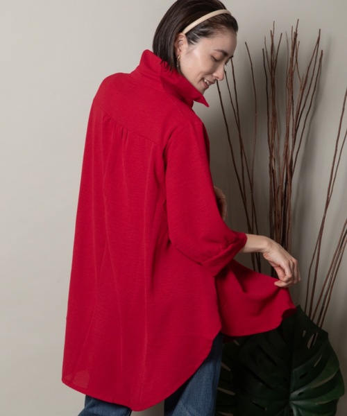 MHBG TOKYO(エムエイチビージートーキョー)の「オープンカラースキッパーシャツ モチーフ付き(シャツ/ブラウス・レディース・イエロー/マスタード/グリーン系その他/レッド/グリーン/チャコールグレー/ブラック・FREE)」の22枚目の写真