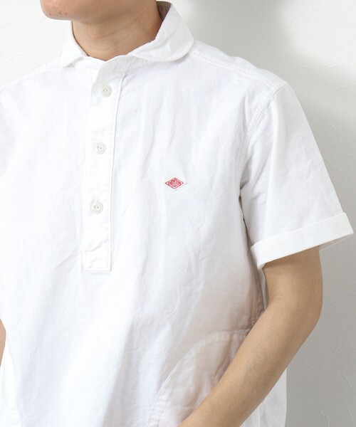 DANTON(ダントン)の「【DANTON/ダントン】SOX ROUND COLLAR PO SHIRT S/S 丸襟 半袖 プルオーバーシャツ(シャツ/ブラウス・メンズ・ホワイト/キナリ/ブルー・40/42/44/38)」の2枚目の写真