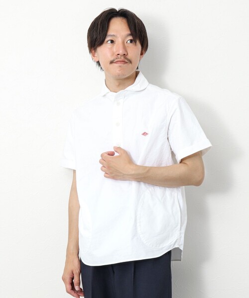 DANTON(ダントン)の「【DANTON/ダントン】SOX ROUND COLLAR PO SHIRT S/S 丸襟 半袖 プルオーバーシャツ(シャツ/ブラウス・メンズ・ホワイト/キナリ/ブルー・40/42/44/38)」の6枚目の写真