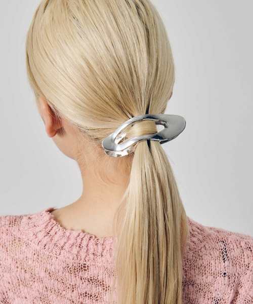ヘアクリップ スィック ウェーブ ライン ヘアー クリップ（バレッタ/ヘア