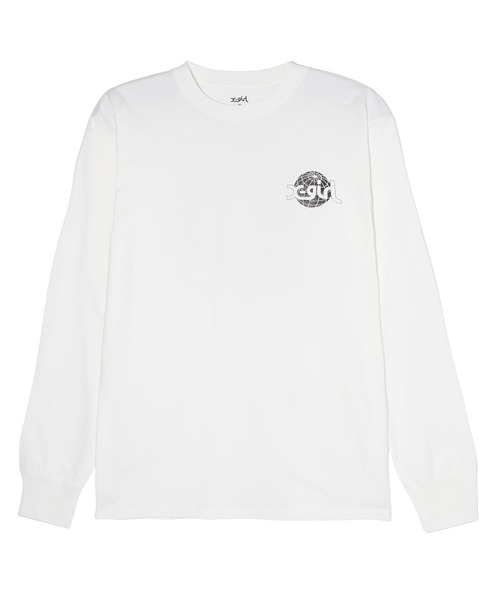 X-girl（エックスガール）の「GLOBE MILLS LOGO L/S TEE（Tシャツ/カットソー・レディース・ブラック/ホワイト/ブラウン・S/M/L/XL）」の11枚目の写真