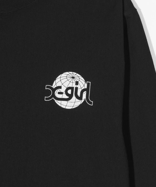 X-girl（エックスガール）の「GLOBE MILLS LOGO L/S TEE（Tシャツ/カットソー・レディース・ブラック/ホワイト/ブラウン・S/M/L/XL）」の14枚目の写真