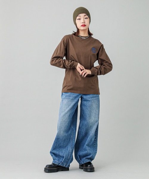 X-girl（エックスガール）の「GLOBE MILLS LOGO L/S TEE（Tシャツ/カットソー・レディース・ブラック/ホワイト/ブラウン・S/M/L/XL）」の20枚目の写真