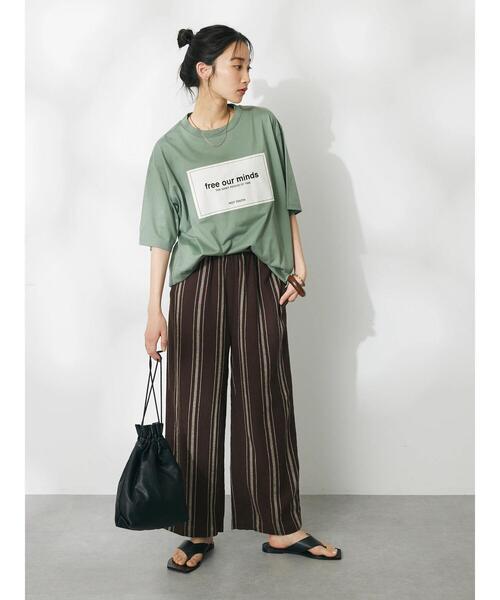 CRAFT STANDARD BOUTIQUE（クラフトスタンダードブティック）の「リネンレーヨンストライプイージーパンツ（その他パンツ・レディース・ベージュ系その他2/ブラウン系その他4・M/L）」の14枚目の写真