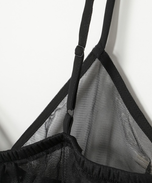 notch.(ノッチ)の「前開きチュールキャミソール(キャミソール・レディース・ブラック/グレー・M)」の8枚目の写真