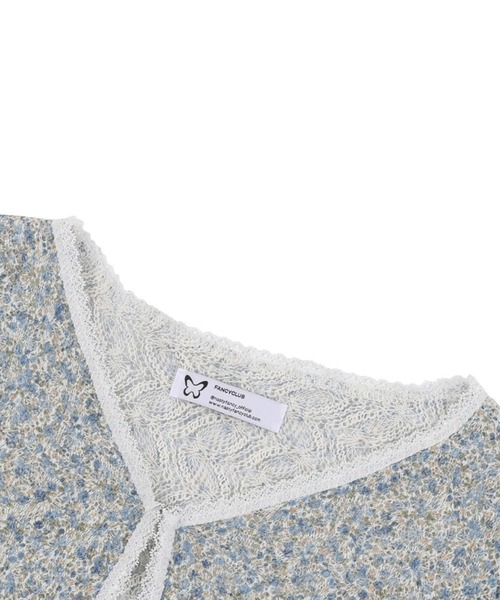 FANCY CLUB（ファンシークラブ）の「NASTY FANCY CLUB／フラワーフックカーディガン（カーディガン/ボレロ・レディース・ブルー/グレー・FREE）」の6枚目の写真