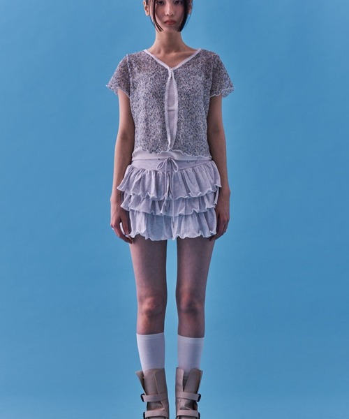 FANCY CLUB（ファンシークラブ）の「NASTY FANCY CLUB／フラワーフックカーディガン（カーディガン/ボレロ・レディース・ブルー/グレー・FREE）」の22枚目の写真