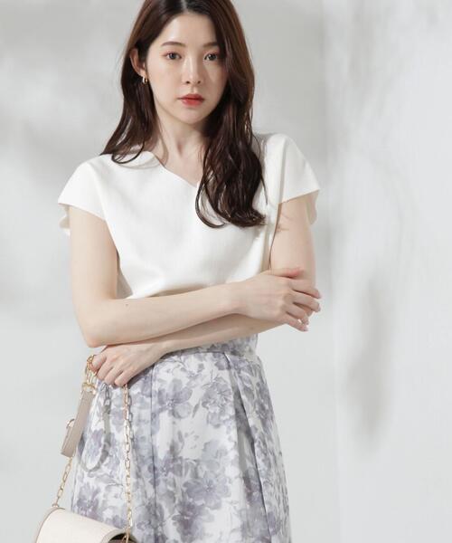 PROPORTION BODY DRESSING（プロポーションボディドレッシング）の「総針Ｖネックニット / 1214270704（ニット/セーター・レディース・パープル/ブラウン/ホワイト系その他/ブルー・FREE）」の2枚目の写真