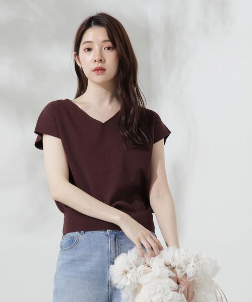 PROPORTION BODY DRESSING（プロポーションボディドレッシング）の「総針Ｖネックニット / 1214270704（ニット/セーター・レディース・パープル/ブラウン/ホワイト系その他/ブルー・FREE）」の3枚目の写真
