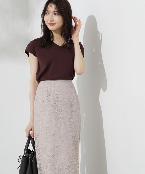 PROPORTION BODY DRESSING（プロポーションボディドレッシング）の「総針Ｖネックニット / 1214270704（ニット/セーター・レディース・パープル/ブラウン/ホワイト系その他/ブルー・FREE）」の21枚目の写真