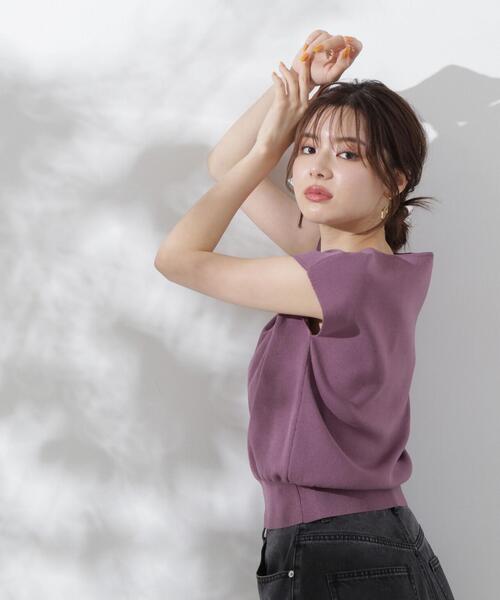 PROPORTION BODY DRESSING（プロポーションボディドレッシング）の「総針Ｖネックニット / 1214270704（ニット/セーター・レディース・パープル/ブラウン/ホワイト系その他/ブルー・FREE）」の16枚目の写真