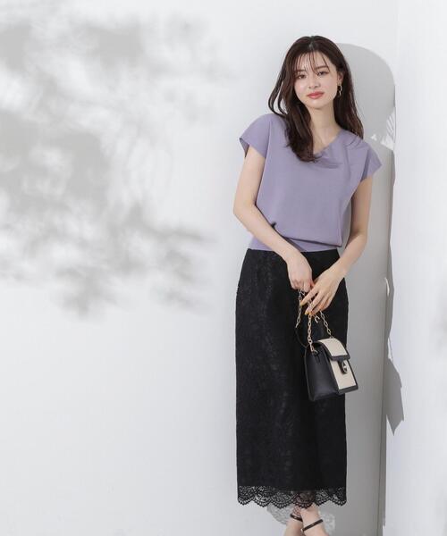 PROPORTION BODY DRESSING（プロポーションボディドレッシング）の「総針Ｖネックニット / 1214270704（ニット/セーター・レディース・パープル/ブラウン/ホワイト系その他/ブルー・FREE）」の9枚目の写真