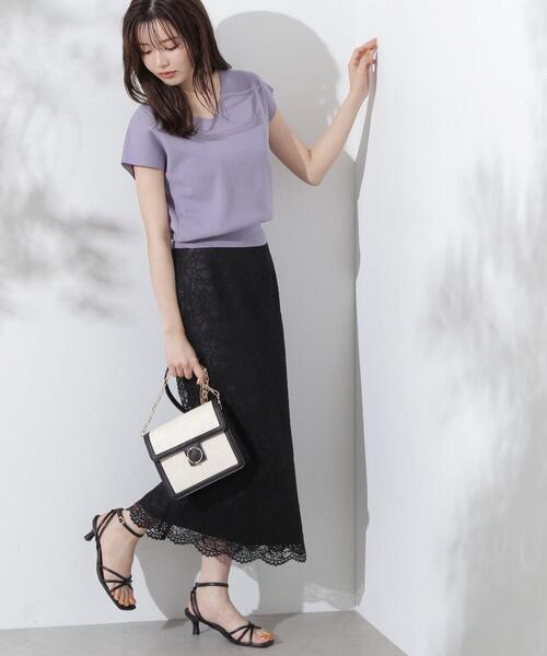 PROPORTION BODY DRESSING（プロポーションボディドレッシング）の「総針Ｖネックニット / 1214270704（ニット/セーター・レディース・パープル/ブラウン/ホワイト系その他/ブルー・FREE）」の8枚目の写真