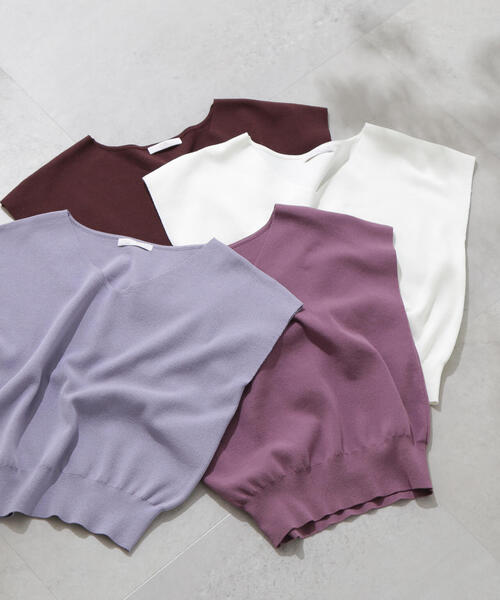 PROPORTION BODY DRESSING（プロポーションボディドレッシング）の「総針Ｖネックニット / 1214270704（ニット/セーター・レディース・パープル/ブラウン/ホワイト系その他/ブルー・FREE）」の6枚目の写真