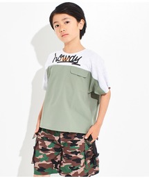 ANAP kids | 素材切替手書きプリントドルマントップス(Tシャツ/カットソー)