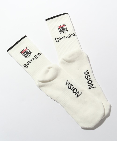 VISION STREET WEAR(ヴィジョンストリートウェア)の「【VISION STREET WEAR×guernika/ヴィジョンストリートウェア×ゲルニカ】ダブルネーム ロゴ ミドルスケーターソックス(ソックス/靴下・メンズ・ホワイト/ブラック・25~27cm/23~25cm)」の11枚目の写真