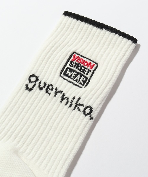 VISION STREET WEAR(ヴィジョンストリートウェア)の「【VISION STREET WEAR×guernika/ヴィジョンストリートウェア×ゲルニカ】ダブルネーム ロゴ ミドルスケーターソックス(ソックス/靴下・メンズ・ホワイト/ブラック・25~27cm/23~25cm)」の8枚目の写真