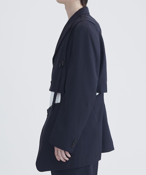UJOH ウジョー　ステッチ　ベルトデザイン　サファリブルゾン 4BS Suspenders JKT（テーラードジャケット）｜UJOH（ウジョー