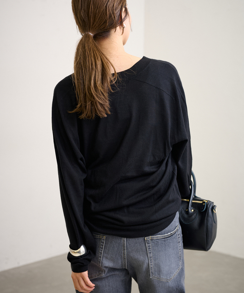 FRAMeWORK(フレームワーク)の「≪追加≫イタリアヤーン basic Vネックカーディガン(カーディガン/ボレロ・レディース・ベージュ/ブラック/ライトグレー・FREE)」の13枚目の写真