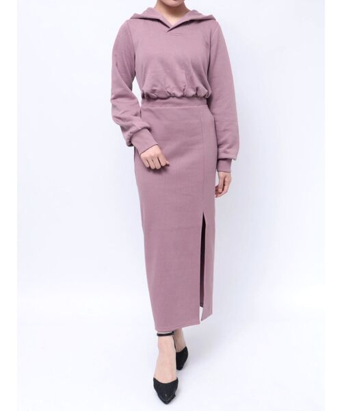 RESEXXY（リゼクシー）の「スウェットフーディワンピース（ワンピース・レディース・パープル/ホワイト/ブラック・SMALL/MEDIUM）」の7枚目の写真