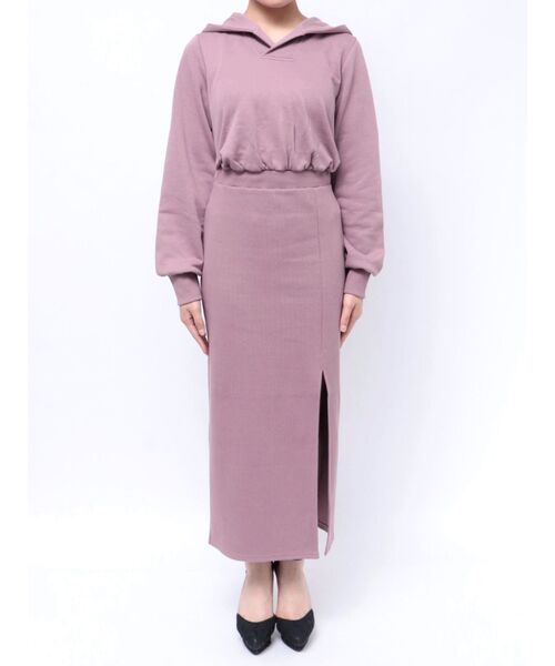 RESEXXY（リゼクシー）の「スウェットフーディワンピース（ワンピース・レディース・パープル/ホワイト/ブラック・SMALL/MEDIUM）」の8枚目の写真