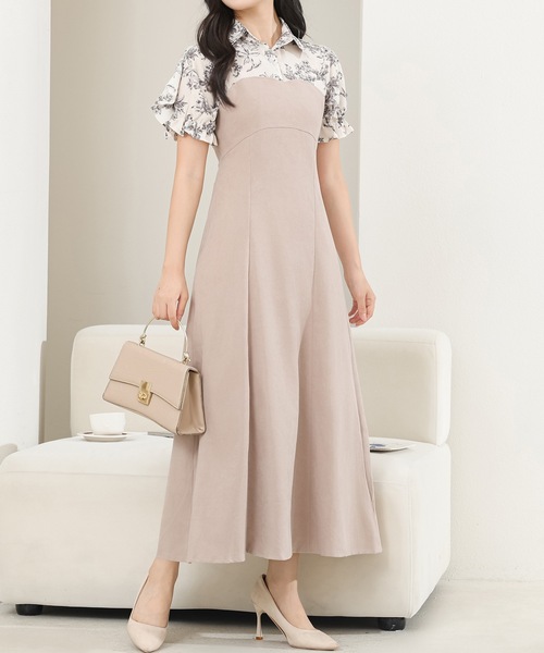 Lace Ladies(レースレディース)の「フリル袖 ドッキング カットアウト シャツ ワンピース(ワンピース・レディース・グレイッシュベージュ/ブラック/ネイビー・S/FREE)」の12枚目の写真