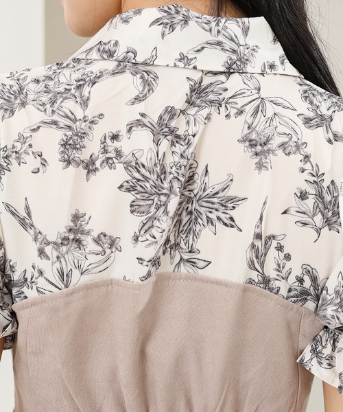 Lace Ladies(レースレディース)の「フリル袖 ドッキング カットアウト シャツ ワンピース(ワンピース・レディース・グレイッシュベージュ/ブラック/ネイビー・S/FREE)」の10枚目の写真