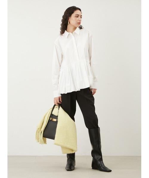 Mila Owen（ミラオーウェン）の「後ろゴム2タックテーパードパンツ【手洗い可能】（その他パンツ・レディース・キャメル/アイボリー/ブラック・0/1）」の9枚目の写真