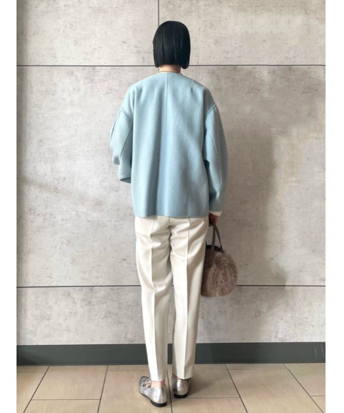 Mila Owen（ミラオーウェン）の「後ろゴム2タックテーパードパンツ【手洗い可能】（その他パンツ・レディース・キャメル/アイボリー/ブラック・0/1）」の21枚目の写真