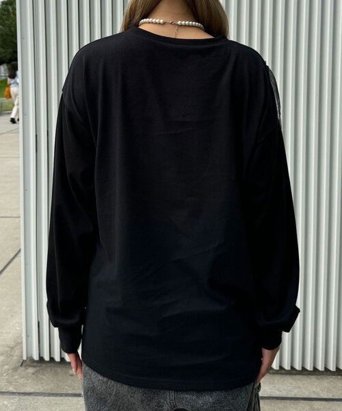 CIAOPANIC(チャオパニック)の「チュールデザインロゴロンTシャツ(Tシャツ/カットソー・レディース・ホワイト/グレー/ブラック・ONE SIZE)」の10枚目の写真