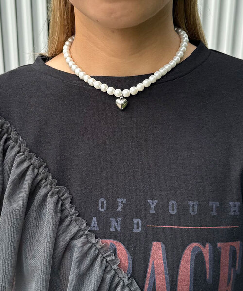 CIAOPANIC(チャオパニック)の「チュールデザインロゴロンTシャツ(Tシャツ/カットソー・レディース・ホワイト/グレー/ブラック・ONE SIZE)」の11枚目の写真
