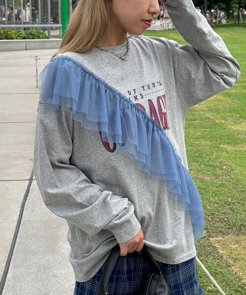 CIAOPANIC(チャオパニック)の「チュールデザインロゴロンTシャツ(Tシャツ/カットソー・レディース・ホワイト/グレー/ブラック・ONE SIZE)」の20枚目の写真
