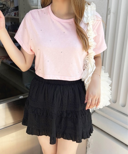 apres jour(アプレジュール)の「ラインストーンTシャツ【ZOZOTOWN限定アイテム】(Tシャツ/カットソー・レディース・ブラック/ブルー/オフホワイト/イエロー/ピンク・X-LARGE/フリー)」の14枚目の写真