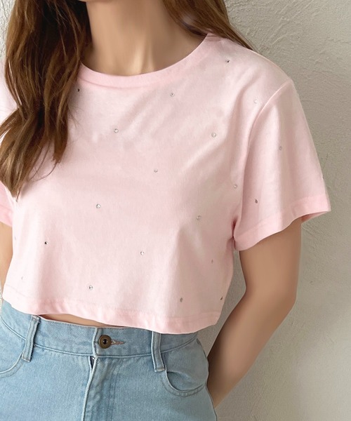 apres jour(アプレジュール)の「ラインストーンTシャツ【ZOZOTOWN限定アイテム】(Tシャツ/カットソー・レディース・ブラック/ブルー/オフホワイト/イエロー/ピンク・X-LARGE/フリー)」の17枚目の写真