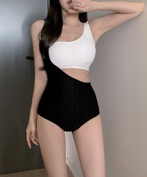 Miniministore（ミニミニストア）の「モノトーンリボンショルダーワンピース水着（水着）」