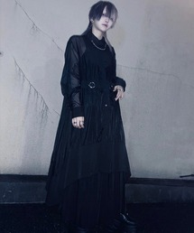 ililil | 『ililil/イルイルイル』【深淵纏羽】オーガンジー切り替えハトメロングシャツ(シャツ/ブラウス)