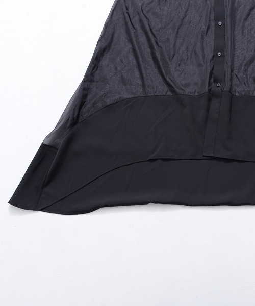 ililil(イルイルイル)の「『ililil/イルイルイル』【深淵纏羽】オーガンジー切り替えハトメロングシャツ(シャツ/ブラウス・メンズ・ブラック・FREE)」の14枚目の写真