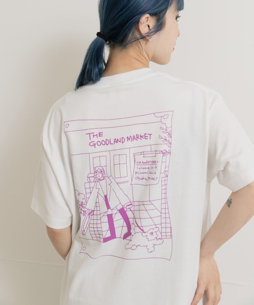 THE GOODLAND MARKET（ザグッドランドマーケット）の「ザ グッドランド マーケット　TGM T-SHIRTS by ナガシまモモB（Tシャツ/カットソー・メンズ・ブラック/パープル・MEDIUM/LARGE）」の4枚目の写真